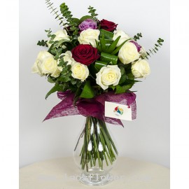 22 Roses With Vase